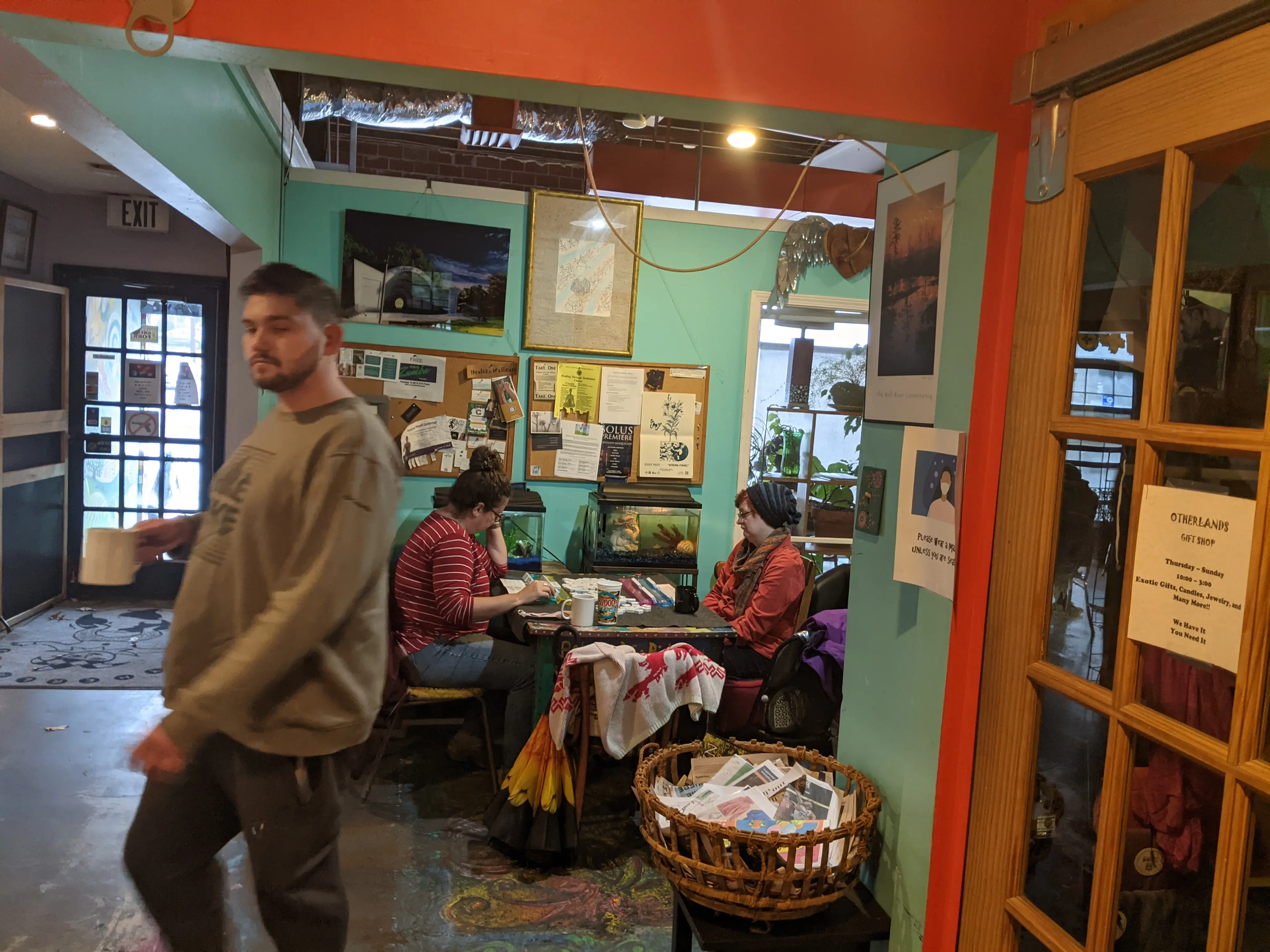 Outdoor patio gathering at Otherlands Coffee Bar event venue
